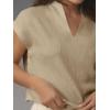 imageCicy Bell Womens Summer Cap Sleeve Blouse V Neck Casual Dressy Work Tops Loose Fit Elegant Textured ShirtsKhaki