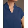 imageCicy Bell Womens Summer Cap Sleeve Blouse V Neck Casual Dressy Work Tops Loose Fit Elegant Textured ShirtsNavy