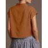 imageCicy Bell Womens Summer Cap Sleeve Blouse V Neck Casual Dressy Work Tops Loose Fit Elegant Textured ShirtsOrange Red