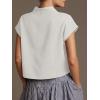 imageCicy Bell Womens Summer Cap Sleeve Blouse V Neck Casual Dressy Work Tops Loose Fit Elegant Textured ShirtsWhite