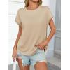 imageCicy Bell Womens Summer Cap Sleeve TShirts Casual Loose Fit Tunic Tops Crew Neck Tee ShirtsApricot
