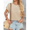 imageCicy Bell Womens Summer Cap Sleeve TShirts Casual Loose Fit Tunic Tops Crew Neck Tee ShirtsApricot