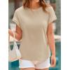 imageCicy Bell Womens Summer Cap Sleeve TShirts Casual Loose Fit Tunic Tops Crew Neck Tee ShirtsApricot