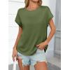 imageCicy Bell Womens Summer Cap Sleeve TShirts Casual Loose Fit Tunic Tops Crew Neck Tee ShirtsArmy Green