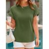 imageCicy Bell Womens Summer Cap Sleeve TShirts Casual Loose Fit Tunic Tops Crew Neck Tee ShirtsArmy Green