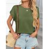 imageCicy Bell Womens Summer Cap Sleeve TShirts Casual Loose Fit Tunic Tops Crew Neck Tee ShirtsArmy Green