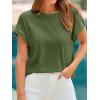 imageCicy Bell Womens Summer Cap Sleeve TShirts Casual Loose Fit Tunic Tops Crew Neck Tee ShirtsArmy Green