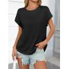 imageCicy Bell Womens Summer Cap Sleeve TShirts Casual Loose Fit Tunic Tops Crew Neck Tee ShirtsBlack