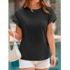 imageCicy Bell Womens Summer Cap Sleeve TShirts Casual Loose Fit Tunic Tops Crew Neck Tee ShirtsBlack