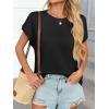 imageCicy Bell Womens Summer Cap Sleeve TShirts Casual Loose Fit Tunic Tops Crew Neck Tee ShirtsBlack