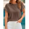 imageCicy Bell Womens Summer Cap Sleeve TShirts Casual Loose Fit Tunic Tops Crew Neck Tee ShirtsBrown