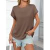 imageCicy Bell Womens Summer Cap Sleeve TShirts Casual Loose Fit Tunic Tops Crew Neck Tee ShirtsBrown