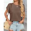 imageCicy Bell Womens Summer Cap Sleeve TShirts Casual Loose Fit Tunic Tops Crew Neck Tee ShirtsBrown