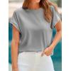 imageCicy Bell Womens Summer Cap Sleeve TShirts Casual Loose Fit Tunic Tops Crew Neck Tee ShirtsGrey