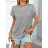 imageCicy Bell Womens Summer Cap Sleeve TShirts Casual Loose Fit Tunic Tops Crew Neck Tee ShirtsGrey