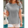 imageCicy Bell Womens Summer Cap Sleeve TShirts Casual Loose Fit Tunic Tops Crew Neck Tee ShirtsGrey