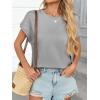 imageCicy Bell Womens Summer Cap Sleeve TShirts Casual Loose Fit Tunic Tops Crew Neck Tee ShirtsGrey
