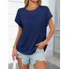 imageCicy Bell Womens Summer Cap Sleeve TShirts Casual Loose Fit Tunic Tops Crew Neck Tee ShirtsNavy