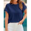 imageCicy Bell Womens Summer Cap Sleeve TShirts Casual Loose Fit Tunic Tops Crew Neck Tee ShirtsNavy