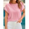 imageCicy Bell Womens Summer Cap Sleeve TShirts Casual Loose Fit Tunic Tops Crew Neck Tee ShirtsPink
