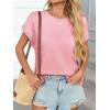 imageCicy Bell Womens Summer Cap Sleeve TShirts Casual Loose Fit Tunic Tops Crew Neck Tee ShirtsPink