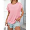 imageCicy Bell Womens Summer Cap Sleeve TShirts Casual Loose Fit Tunic Tops Crew Neck Tee ShirtsPink