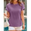 imageCicy Bell Womens Summer Cap Sleeve TShirts Casual Loose Fit Tunic Tops Crew Neck Tee ShirtsPurple