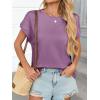 imageCicy Bell Womens Summer Cap Sleeve TShirts Casual Loose Fit Tunic Tops Crew Neck Tee ShirtsPurple