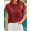 imageCicy Bell Womens Summer Cap Sleeve TShirts Casual Loose Fit Tunic Tops Crew Neck Tee ShirtsRed