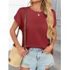 imageCicy Bell Womens Summer Cap Sleeve TShirts Casual Loose Fit Tunic Tops Crew Neck Tee ShirtsRed
