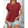 imageCicy Bell Womens Summer Cap Sleeve TShirts Casual Loose Fit Tunic Tops Crew Neck Tee ShirtsRed