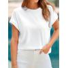 imageCicy Bell Womens Summer Cap Sleeve TShirts Casual Loose Fit Tunic Tops Crew Neck Tee ShirtsWhite