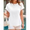 imageCicy Bell Womens Summer Cap Sleeve TShirts Casual Loose Fit Tunic Tops Crew Neck Tee ShirtsWhite