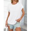 imageCicy Bell Womens Summer Cap Sleeve TShirts Casual Loose Fit Tunic Tops Crew Neck Tee ShirtsWhite