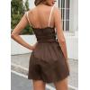 imageCicy Bell Womens Summer Spaghetti Strap Romper Sleeveless Ruffle Color Block Short Jumpsuit Smocked Vacation Beach OutfitsBrown
