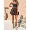 imageCicy Bell Womens Summer Spaghetti Strap Romper Sleeveless Ruffle Color Block Short Jumpsuit Smocked Vacation Beach OutfitsBrown