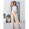 imageCicy Bell Womens Wide Leg Cropped Pants Cotton Loose Drawstring Smocked Waist Beach Harem Pants with PocketsBeige