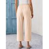 imageCicy Bell Womens Wide Leg Cropped Pants Cotton Loose Drawstring Smocked Waist Beach Harem Pants with PocketsBeige