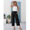 imageCicy Bell Womens Wide Leg Cropped Pants Cotton Loose Drawstring Smocked Waist Beach Harem Pants with PocketsBlack