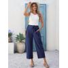 imageCicy Bell Womens Wide Leg Cropped Pants Cotton Loose Drawstring Smocked Waist Beach Harem Pants with PocketsNavy