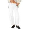 imageCicy Bell Womens Baggy Barrel Jeans Boyfriend Wide Leg Mid Rise Balloon Denim Ankle PantsWhite
