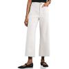 imageCicy Bell Womens Cropped Wide Leg Pants High Waisted Stretchy Flare Pants Casual Baggy TrousersWhite
