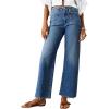 imageCicy Bell Womens High Waisted Cropped Jeans Trendy Stretchy Baggy Straight Leg Raw Hem Capri Denim PantsBlue
