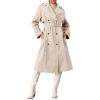 imageCicy Bell Womens Long Trench Coat Casual Double Breasted Windproof Jacket Classic Lapel Overcoat with BeltApricot