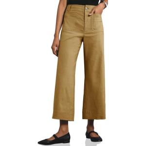 imageCicy Bell Womens Cropped Wide Leg Pants High Waisted Stretchy Flare Pants Casual Baggy TrousersKhaki