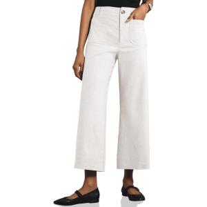 imageCicy Bell Womens Cropped Wide Leg Pants High Waisted Stretchy Flare Pants Casual Baggy TrousersWhite