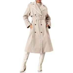 imageCicy Bell Womens Long Trench Coat Casual Double Breasted Windproof Jacket Classic Lapel Overcoat with BeltApricot
