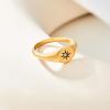imageCicy Bell 18k Gold Plated Bands Rings Hexagram Cubic Zirconia Titanium Steel Non Tarnish Stacking RingsYellow Gold