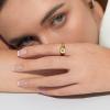 imageCicy Bell 18k Gold Plated Bands Rings Hexagram Cubic Zirconia Titanium Steel Non Tarnish Stacking RingsYellow Gold