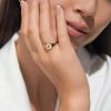 imageCicy Bell 18k Gold Plated Bands Rings Hexagram Cubic Zirconia Titanium Steel Non Tarnish Stacking RingsYellow Gold